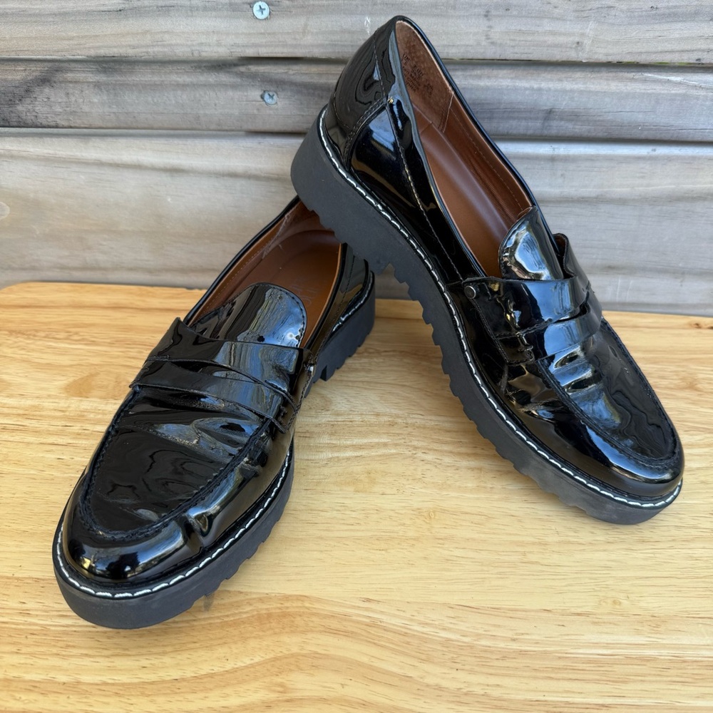 Cassandra Black Patent Leather Loafers